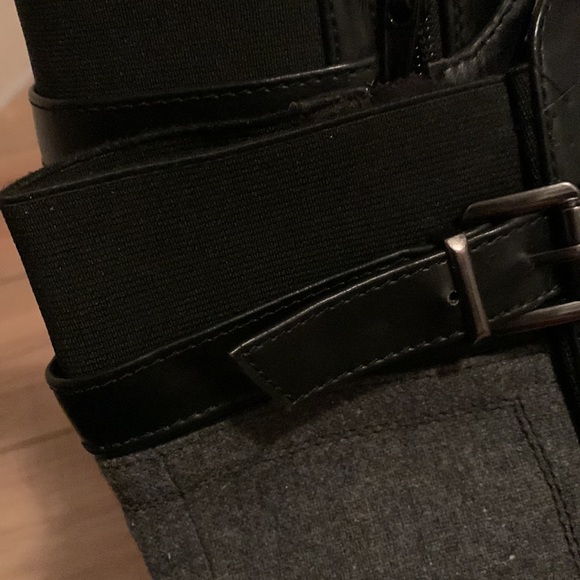 Black and grey tall vegan boots - Picture 8 of 14